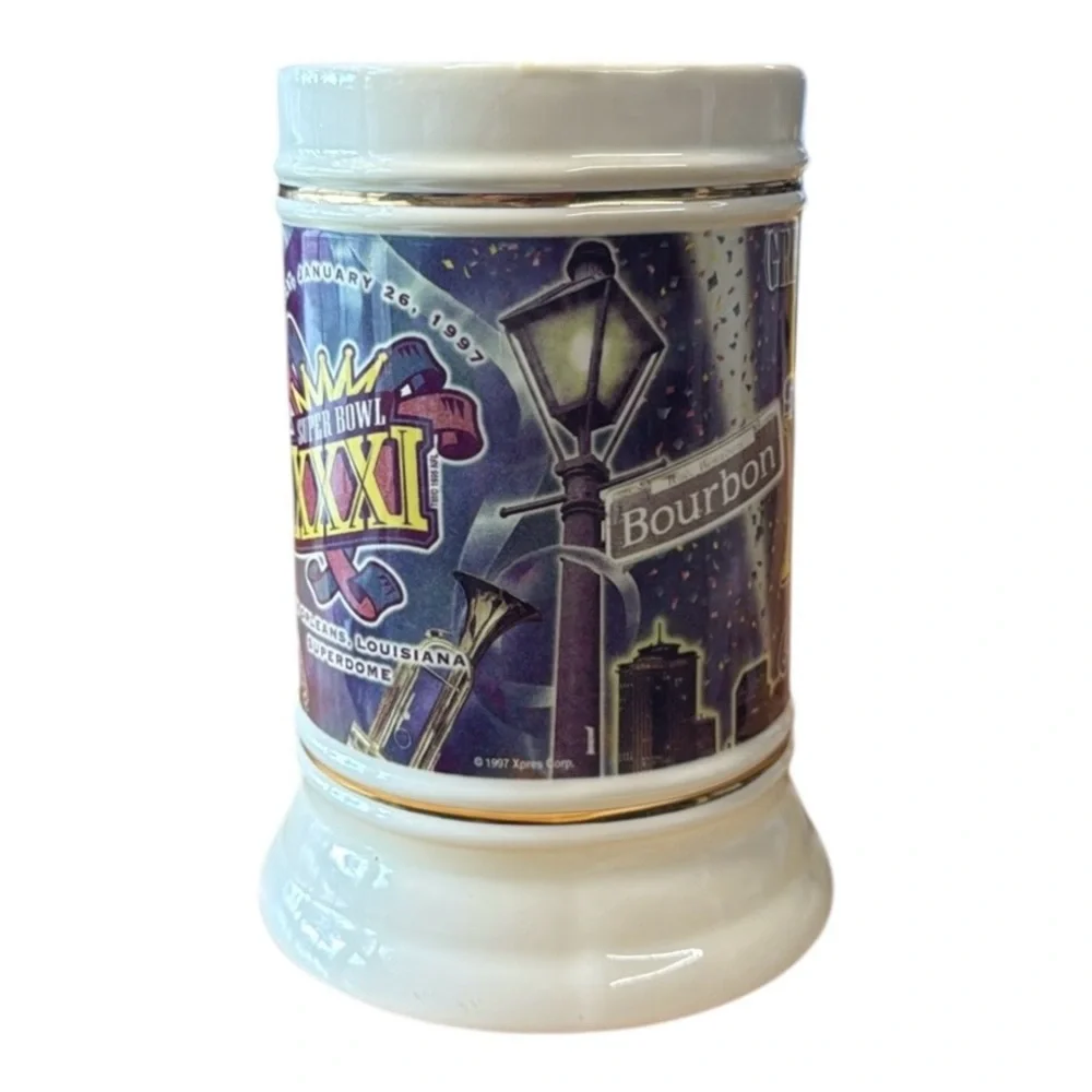 GREEN BAY PACKERS Super Bowl XXXI SB 31 Champions Beer Mug Stein Bourbon Street